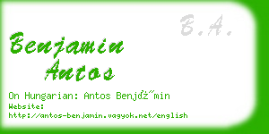 benjamin antos business card